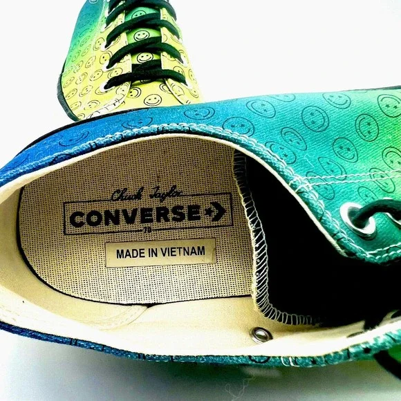 Converse Shoes Men Size 12 Women 14 Chuck 1970s Happy Camper 'Blue Green 167642C